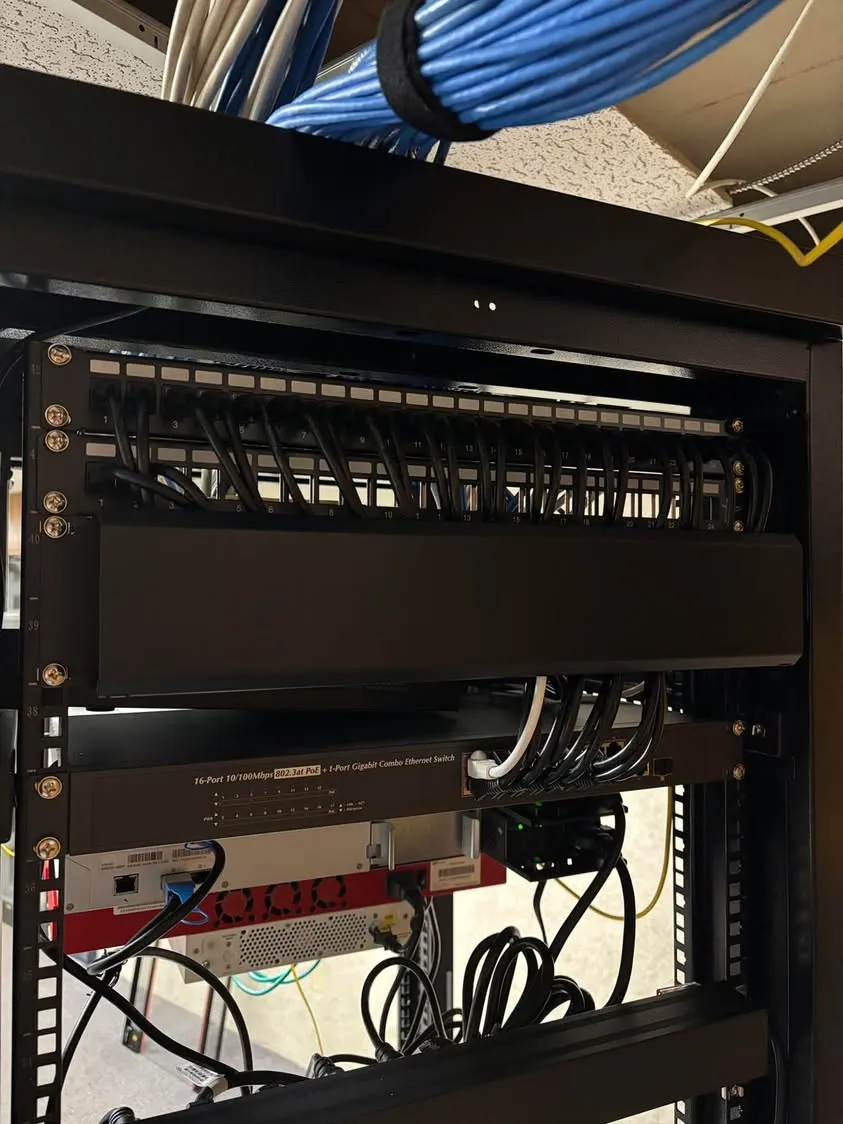 Patch panels and network gear installed in Crowley