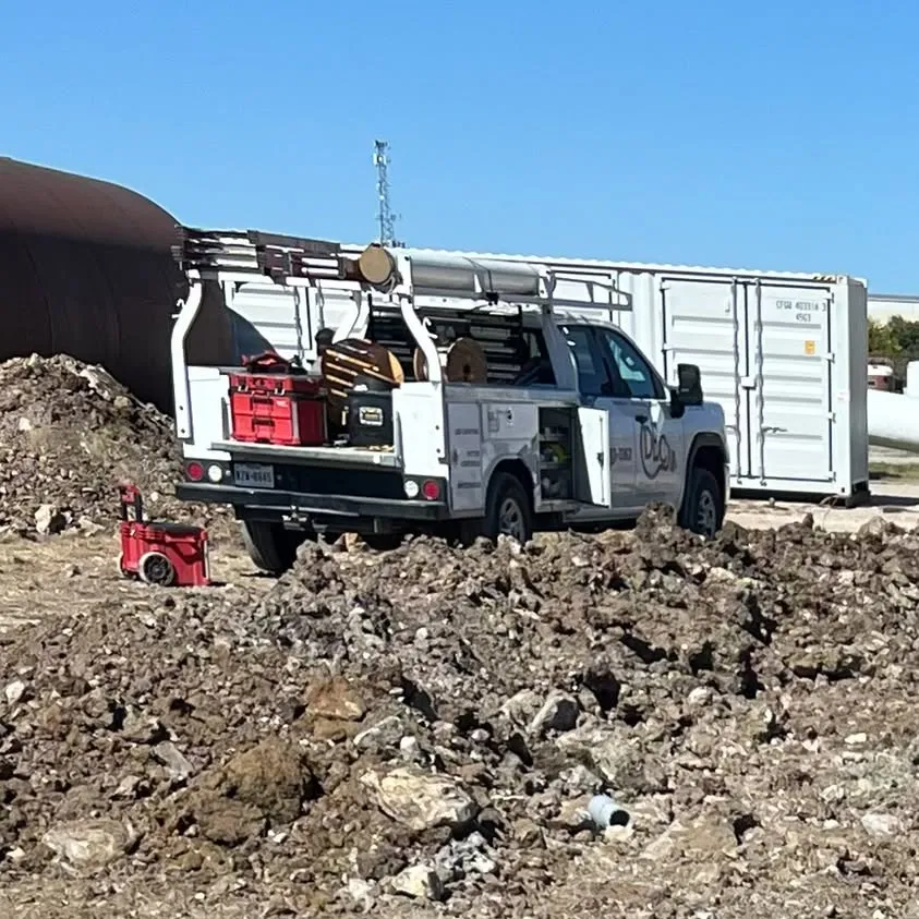 Dunn’s truck on site at the North Fort Worth commercial build
